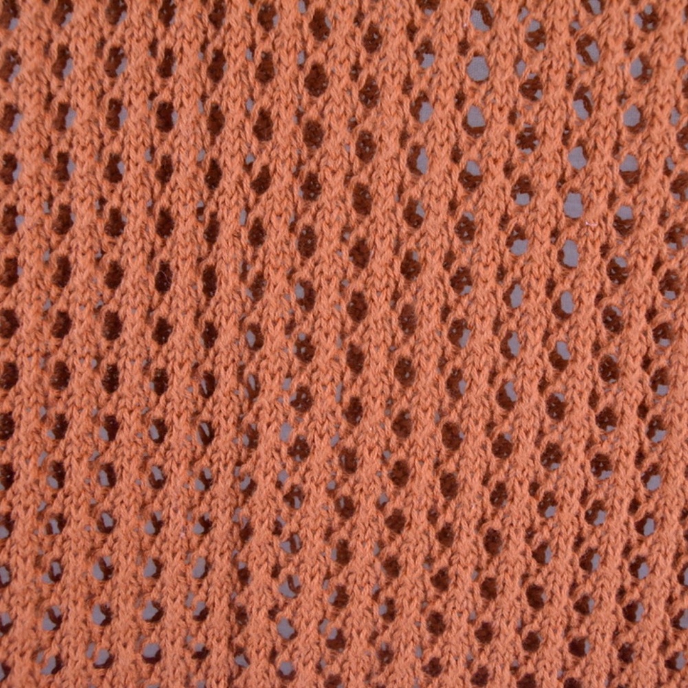 Jeanne Pierre burnt orange open knit sweater sz M - Picture 4 of 7